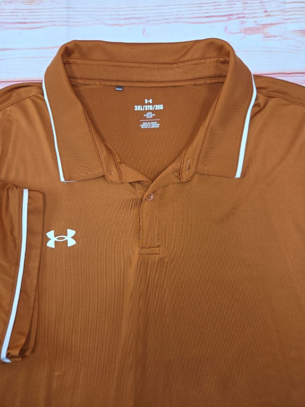Under Armour Mens Loose Fit Burnt Orange Polo Size 3XL Performance Golf